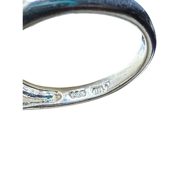 Elegant solid sterling Silver Ring with Yellow Gemstone has sterling marks. - Picture 9 of 16